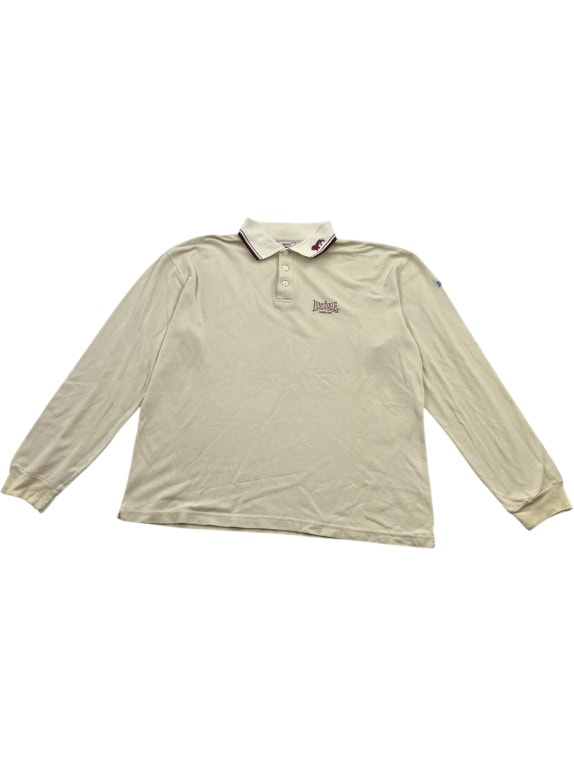 LONSDALE ΜΠΛΟΥΖΑ POLO ΜΑΚΡΥΜΑΝΙΚΗ VINTAGE LOGO BEIGE ΑΝΔΡΙΚΗ XXL