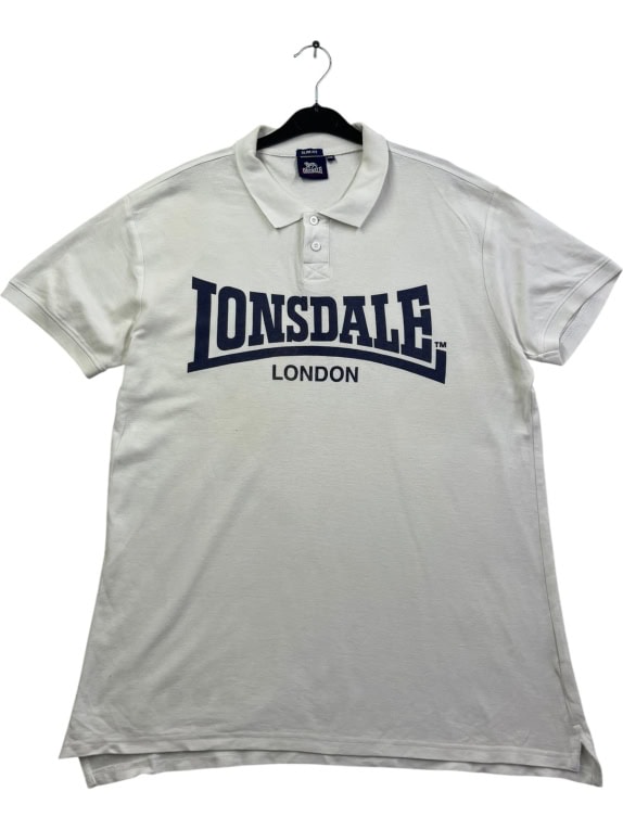 Lonsdale Polo Μπλούζα Logo Λευκό UNISEX XXL