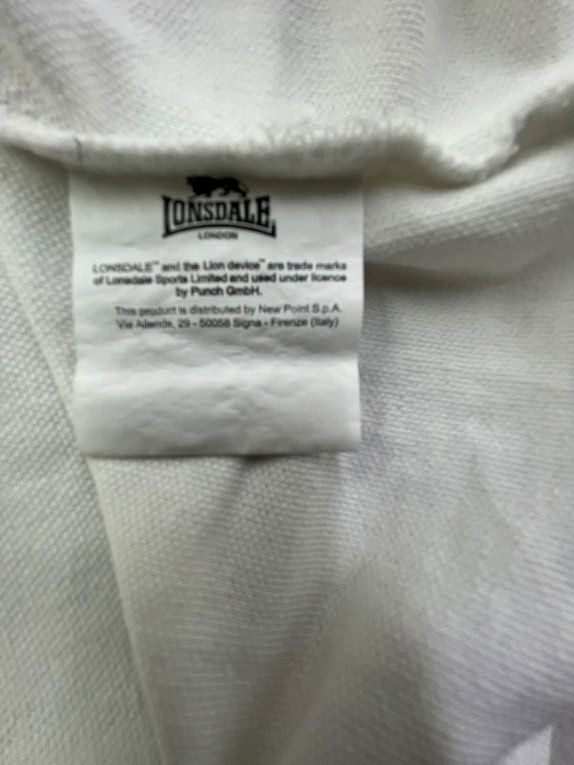 Lonsdale Polo Μπλούζα Logo Λευκό UNISEX XXL