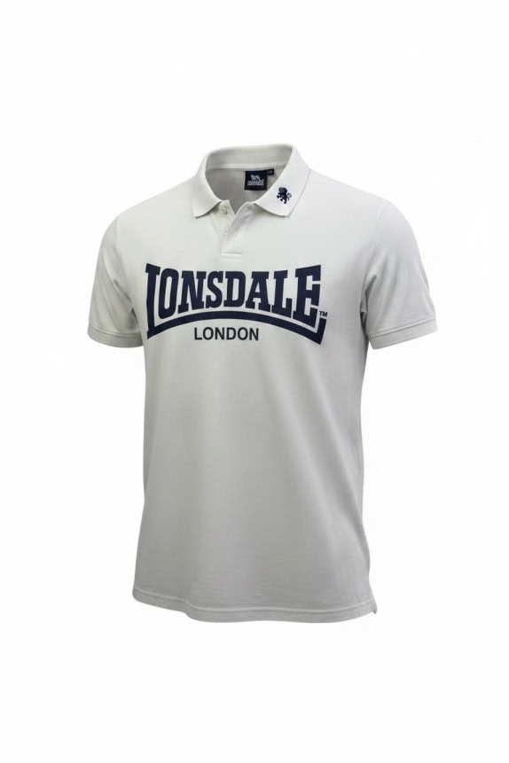 Lonsdale Polo Maglietta con logo Bianca UNISEX XXL