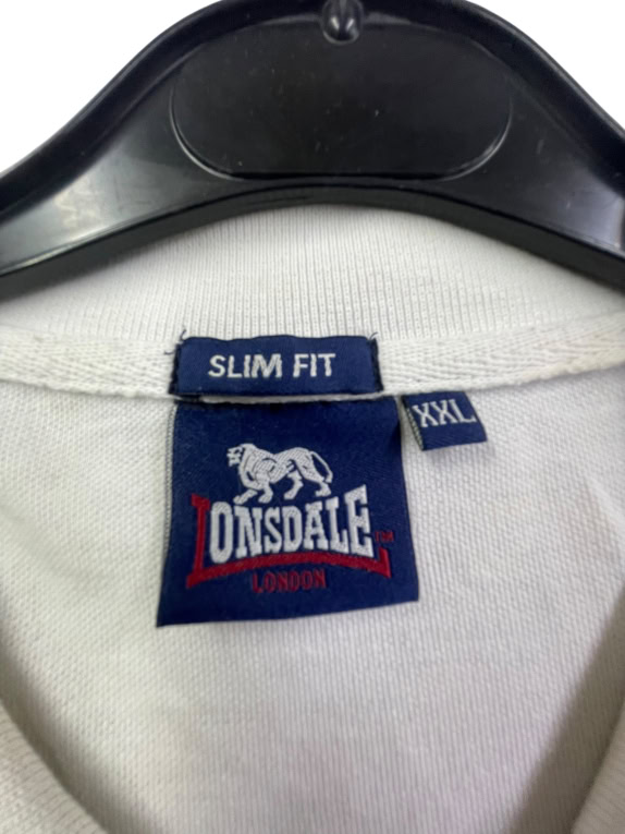 Lonsdale Polo Μπλούζα Logo Λευκό UNISEX XXL