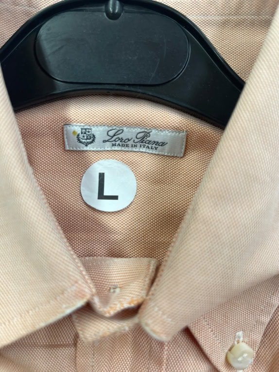 Loro Piana Cotton Shirt Luxury Italian Pink Men's L