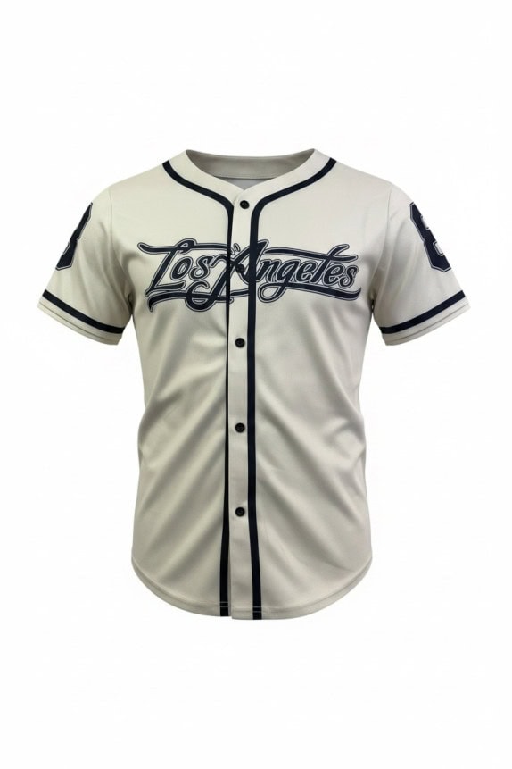 LOS ANGELES GRAPHIC BASEBALL JERSEY CREAM ΑΝΤΡΙΚΟ PRE OWNED S