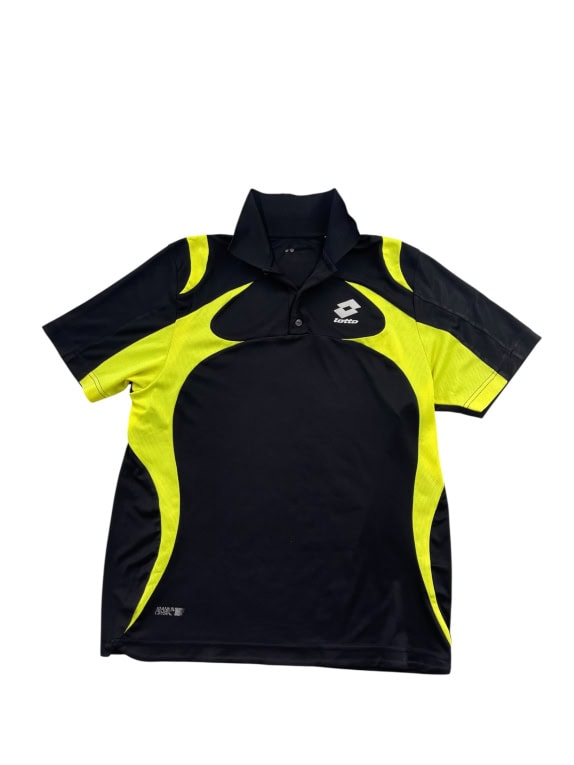 LOTTO ΜΠΛΟΥΖΑ POLO ΑΘΛΗΤΙΚΗ LOGO BLACK/NEON YELLOW ΑΝΔΡΙΚΗ M