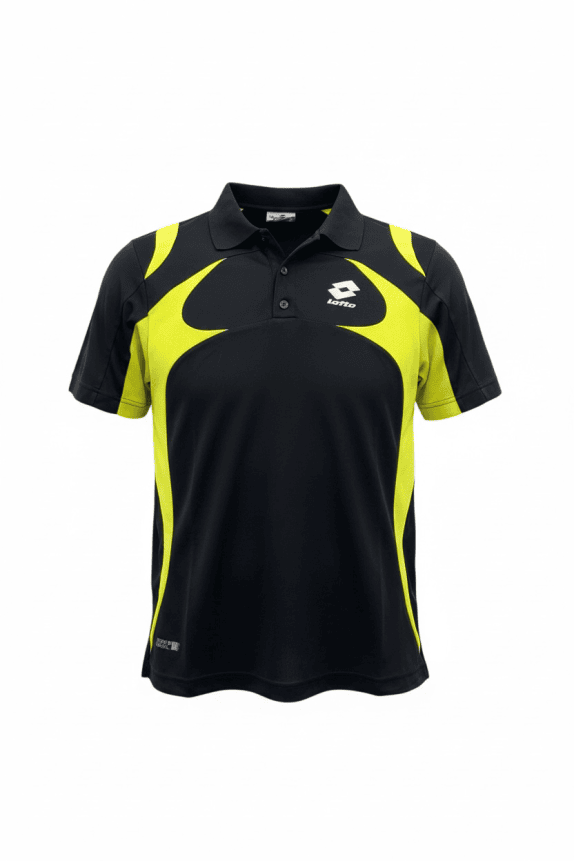 LOTTO ΜΠΛΟΥΖΑ POLO ΑΘΛΗΤΙΚΗ LOGO BLACK/NEON YELLOW ΑΝΔΡΙΚΗ M