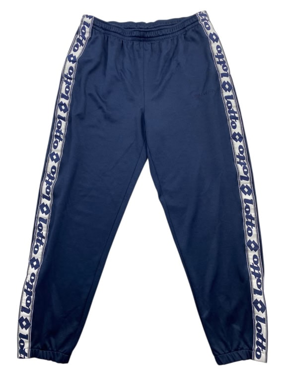 Lotto Men’s Track Pants Blue with Logo & Side Stripes XL