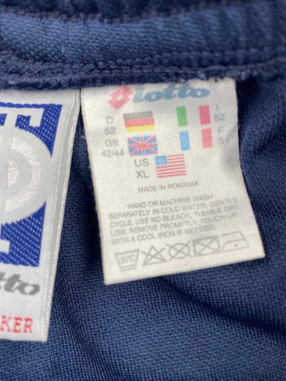 Lotto Men’s Track Pants Blue with Logo & Side Stripes XL