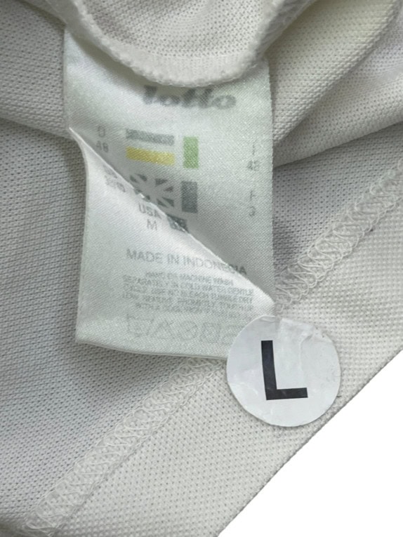 LOTTO POLO SHIRT RETRO SPORTSWEAR OFF WHITE MENS PRE OWNED L
