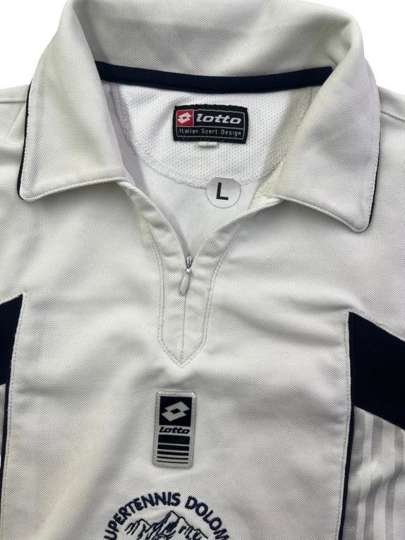 LOTTO POLO SHIRT SPORTSWEAR OFF WHITE MEN PRE OWNED L