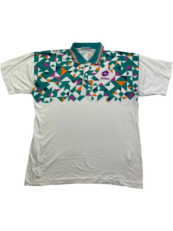 LOTTO Polo T-Shirt Vintage Pattern Logo Πολύχρωμο UNISEX L