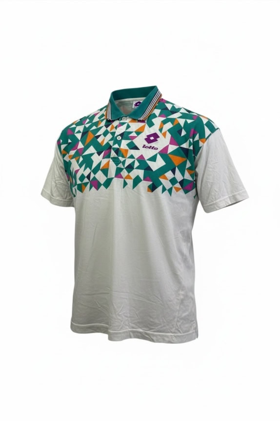 LOTTO Polo T-Shirt Vintage Pattern Logo Πολύχρωμο UNISEX L