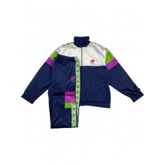LOTTO VINTAGE TRACKSUIT SET WITH LOGO TAPING BLUE/WHITE MEN'S XL