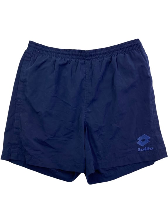LOTTO ATHLETIC SHORTS VINTAGE STYLE LOGO NAVY BLUE MEN L