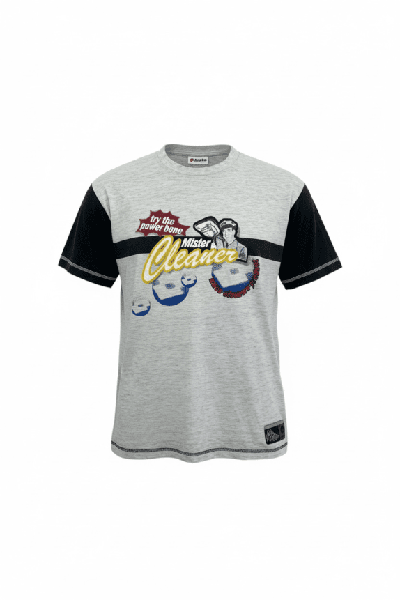 LOTTO T-SHIRT VINTAGE MISTER CLEANER ΓΚΡΙ/ΜΑΥΡΟ ΑΝΔΡΙΚΟ L