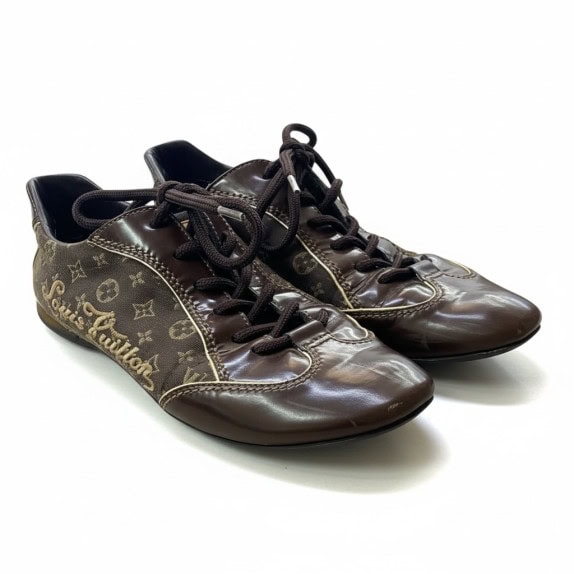 LOUIS VUITTON SNEAKERS MONOGRAM LOGO ΚΑΦΕ UNISEX 36