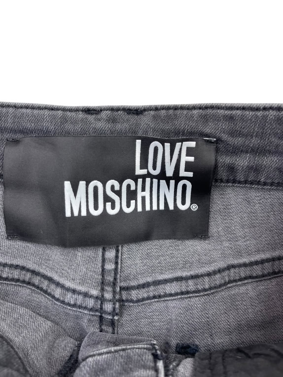 Love Moschino Γυναικείο Τζιν Παντελόνι Γκρι με Αλυσίδα S