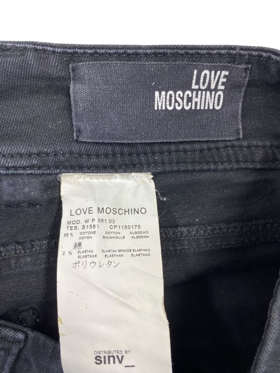 LOVE MOSCHINO PANTALONI VINTAGE CON LOGO NERI DA DONNA S