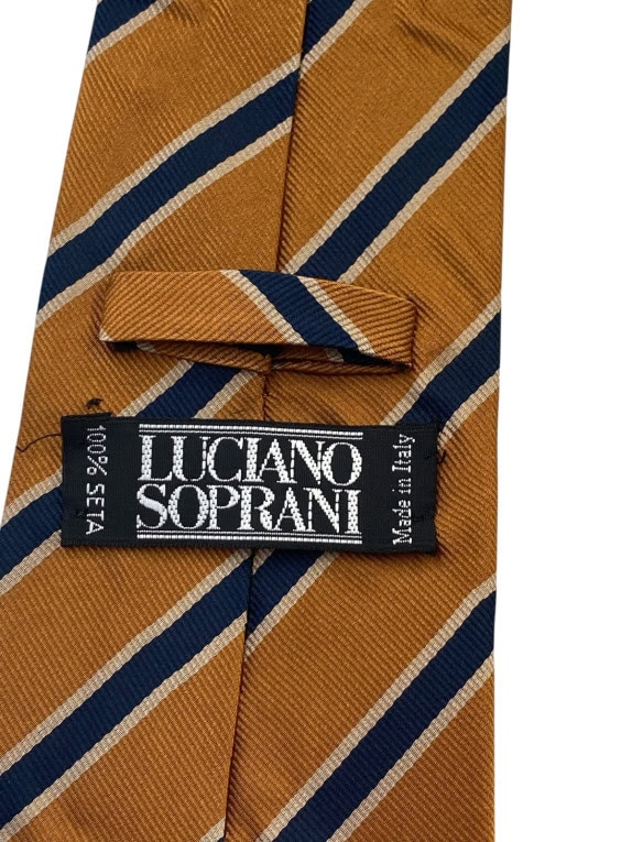 LUCIANO SOPRANI ΓΡΑΒΑΤΑ ΡΙΓΕ ΜΟΥΣΤΑΡΔΙ ΜΠΛΕ ΑΝΤΡΙΚΟ PRE OWNED