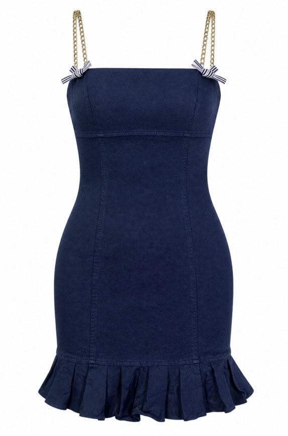 LUISA SPAGNOLI ΦΟΡΕΜΑ ΜΙΝΙ NAVY ΓΥΝΑΙΚΕΙΟ PRE OWNED