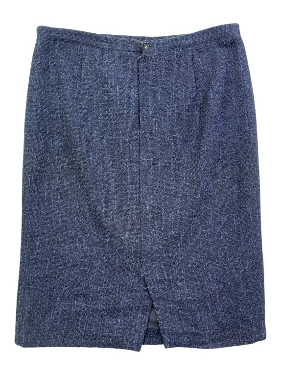 Luisa Spagnoli Gonna midi blu effetto tweed da donna XL