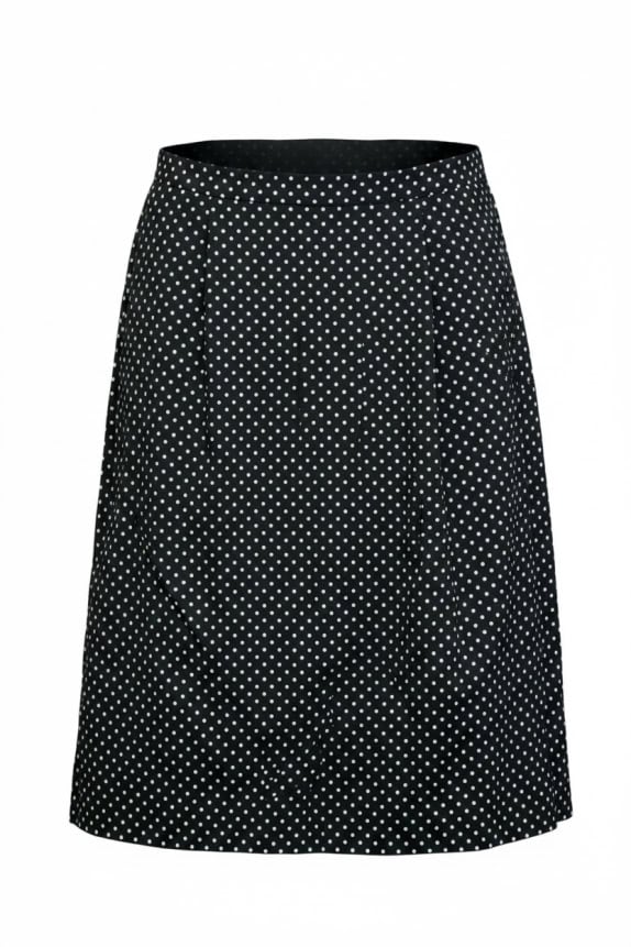 LUISA SPAGNOLI POLKA DOT MIDI SKIRT BLACK WOMEN'S S