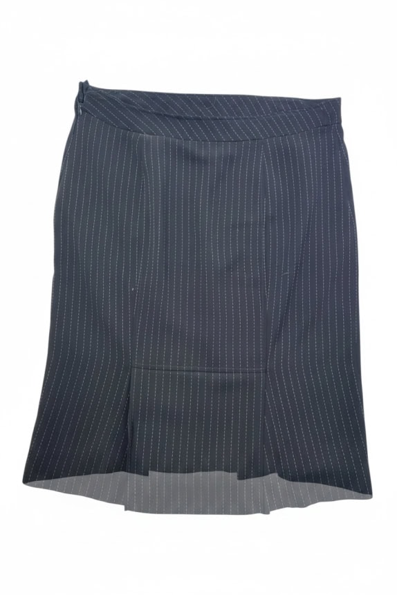 LUISA SPAGNOLI PINSTRIPE SKIRT BLACK WOMEN'S XXL