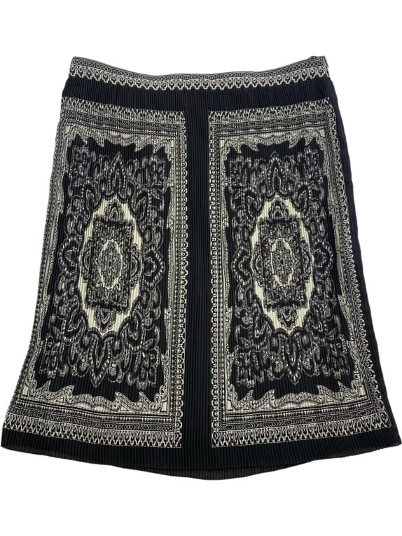 LUISA SPAGNOLI GONNA PLISSETTATA FANTASIA BAROCCA NERO/BIANCO DONNA XXL