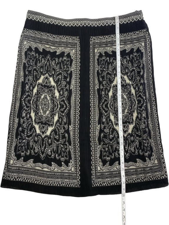 LUISA SPAGNOLI GONNA PLISSETTATA FANTASIA BAROCCA NERO/BIANCO DONNA XXL
