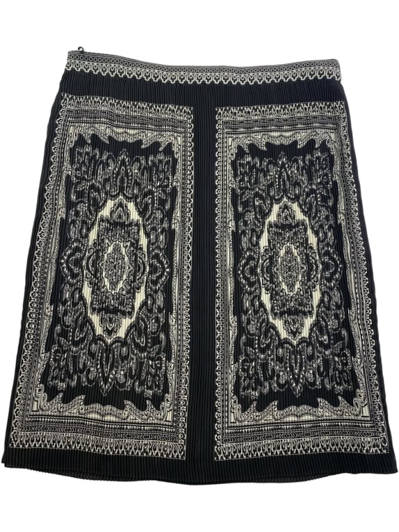 LUISA SPAGNOLI GONNA PLISSETTATA FANTASIA BAROCCA NERO/BIANCO DONNA XXL
