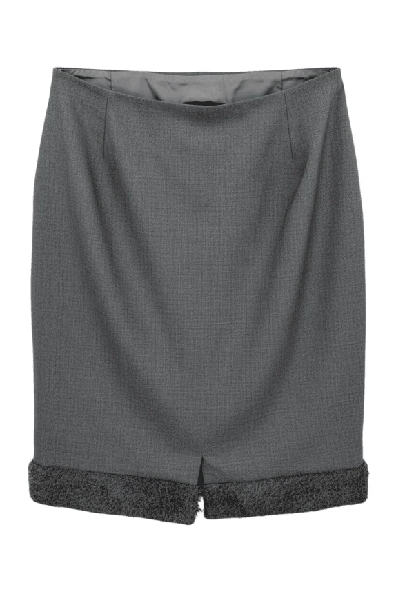 Luisa Spagnoli Grey Skirt with Wool Hem Women’s Size L