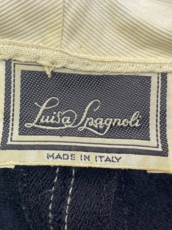 LUISA SPAGNOLI CAPPOTTO A RIGHE ANNI \'90 DOPPIOPETTO BLU SCURO DA DONNA L