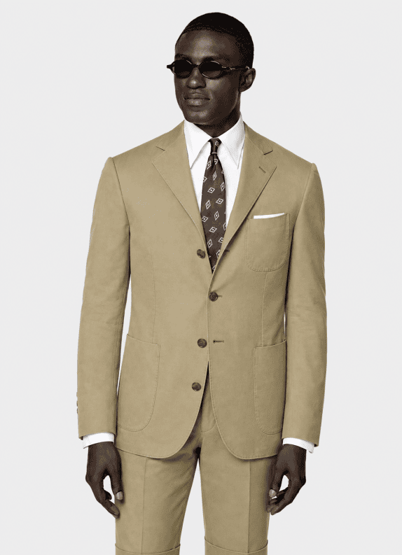 90s MACMILLAN COSTUME MINIMAL BEIGE MEN PRE OWNED L