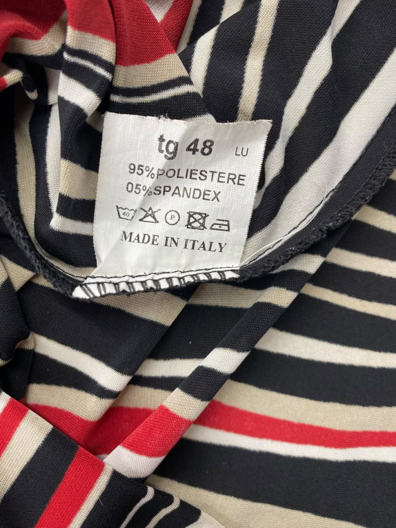 MADE IN ITALY Shirt Vintage Wavy Stripes Multicolor Women's L