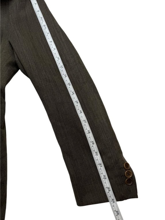 MADE IN ITALY Giacca vintage doppiopetto mélange grigio/marrone da uomo M/L
