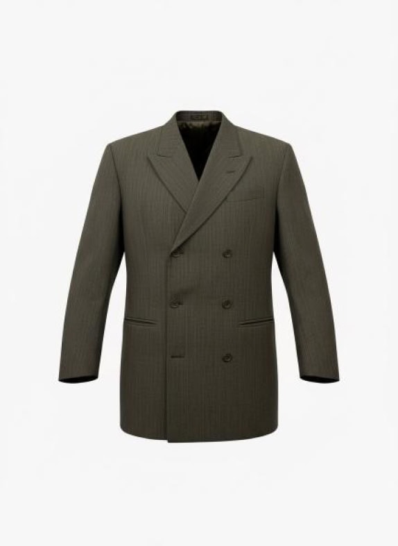 MADE IN ITALY Vintage Σακάκι Double Breasted Μελανζέ Γκρι/Καφέ Ανδρικό M/L