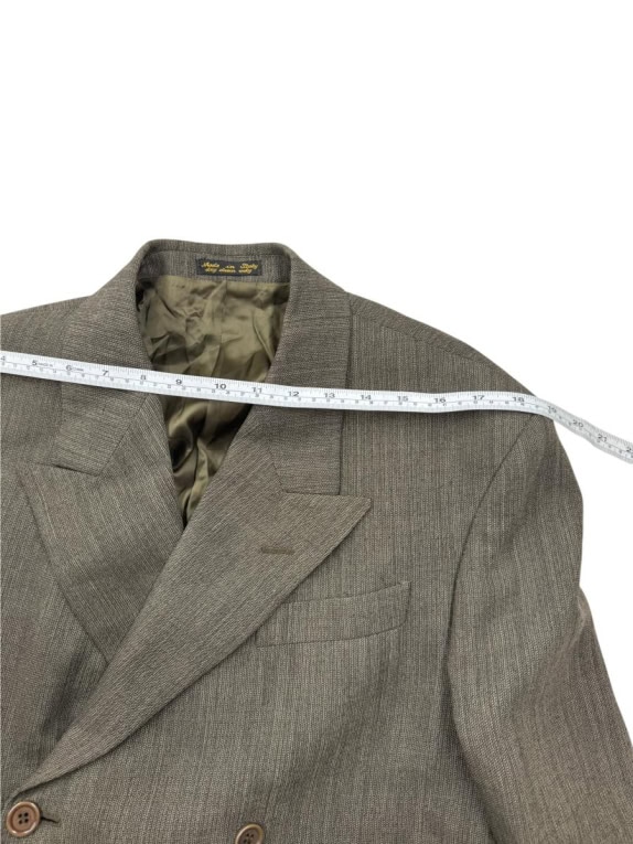 MADE IN ITALY Giacca vintage doppiopetto mélange grigio/marrone da uomo M/L