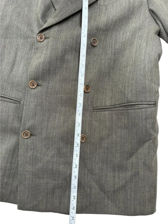 MADE IN ITALY Giacca vintage doppiopetto mélange grigio/marrone da uomo M/L
