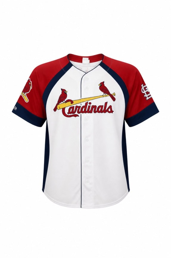 MAJESTIC ATHLETIC JERSEY BASEBALL WHITE RED UNISEX PRE OWNED XL