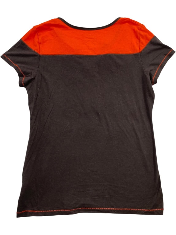 Majestic Cleveland Browns T-Shirt Nero-Arancione da Donna L