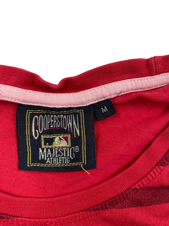 MAJESTIC COOPERSTOWN MLB NEW YORK YANKEES T-SHIRT CON STAMPA ALL-OVER ROSSO DA DONNA M