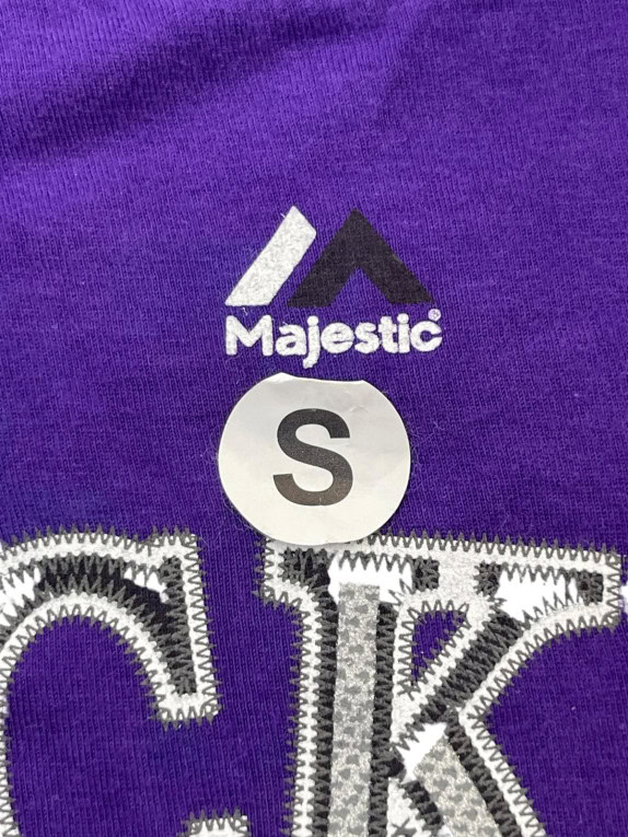 MAJESTIC ΓΡΑΦΙΚΟ T SHIRT SPORTSWEAR ΜΩΒ ΑΝΤΡΙΚΟ PRE OWNED S