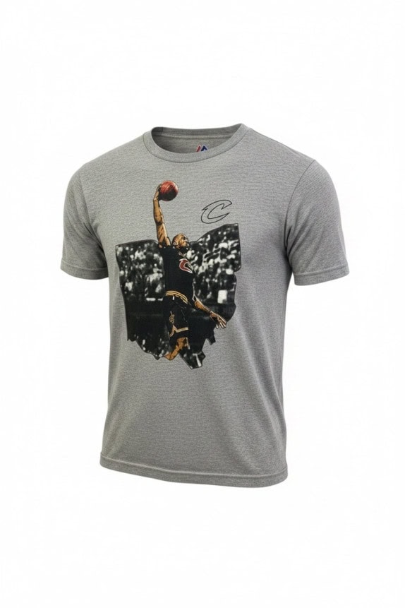 MAJESTIC GRAPHIC TEE ATHLETIC GREY MEN PRE OWNED L