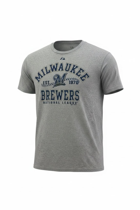 MAJESTIC GRAPHIC TEE ATHLETIC GREY UNISEX PRE OWNED L