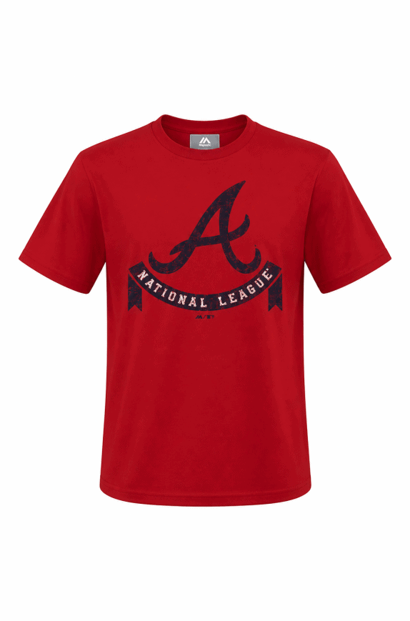 MAJESTIC GRAPHIC TEE SPORTSWEAR RED MENS PRE OWNED M