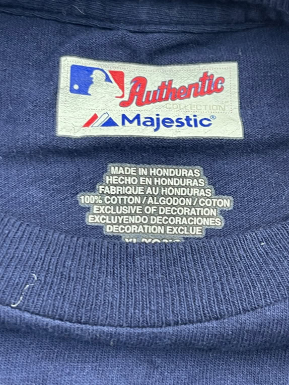 Majestic MLB Tampa Bay Rays T-Shirt Big Logo Blu UNISEX