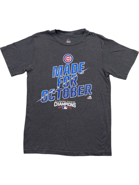Majestic T-Shirt Chicago Cubs Big Logo Grey UNISEX M