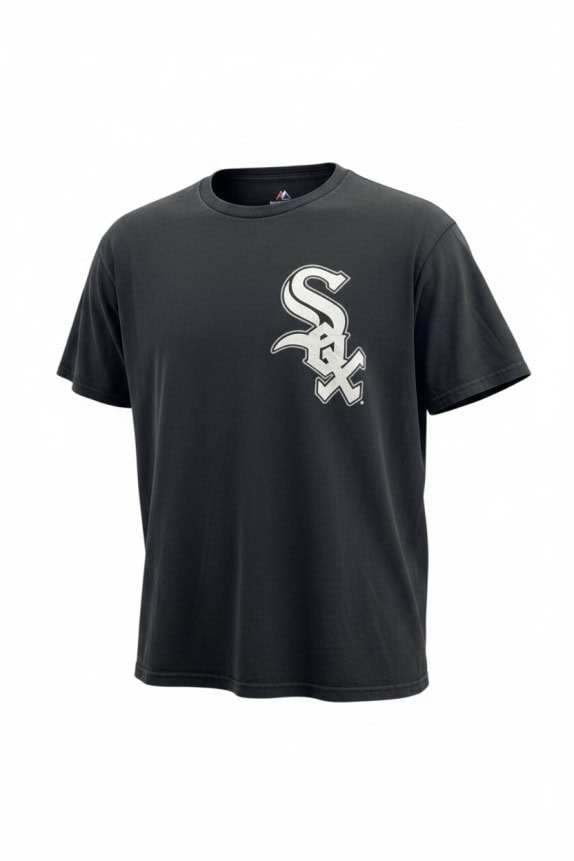 MAJESTIC T-shirt CHICAGO WHITE SOX Λογότυπο Μαύρο UNISEX L pre-owned
