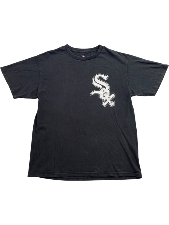 MAJESTIC CHICAGO WHITE SOX T-shirt Logo Black UNISEX L pre-owned