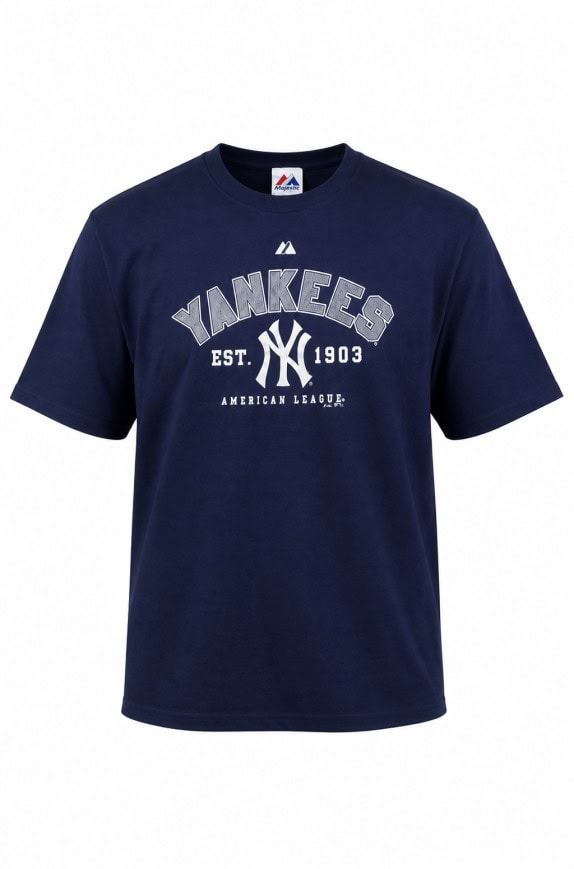 MAJESTIC T SHIRT GRAPHIC BLU NAVY UOMO PRE OWNED L