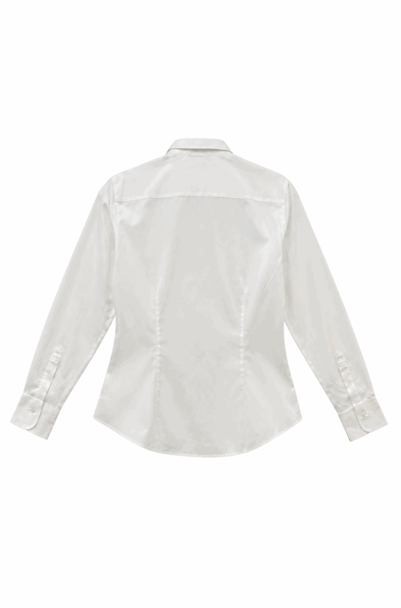 BROOKS BROTHERS CAMICIA MINIMAL OFF WHITE DONNA PRE OWNED M